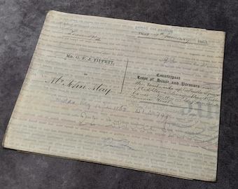 Victorian Indenture, Antique Beautifully Hand Written Contract on Vellum Paper, 9th January 1863