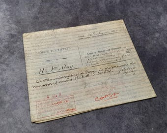 19世紀のアンティーク手書き羊皮紙契約書 - Etsy 日本