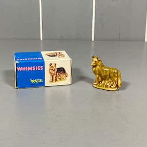 Wade Whimsie Collie in Original Box, Vintage Porcelain Miniature.