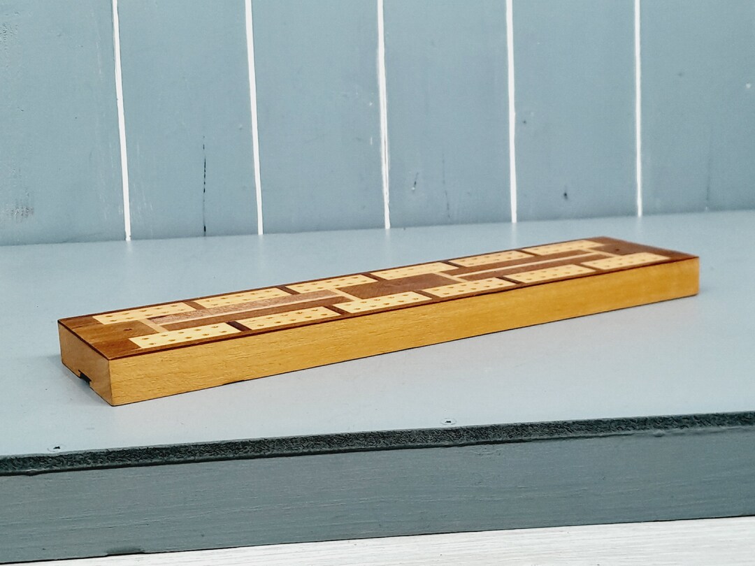 Vintage Wooden Cribbage Board, 22.7cm Etsy