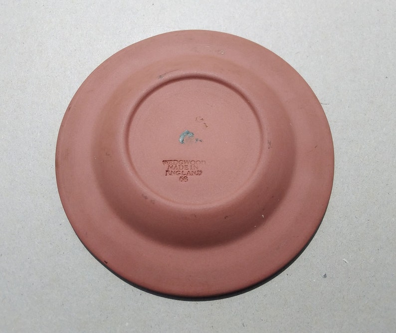 Wedgwood Jasper Terracotta Ashtray, Rare Orange Terracotta Colour Jasperware Dish image 2