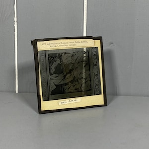 Italian G.W.W Antique Glass Magic Lantern Slide, Adoration of Infant Jesus.