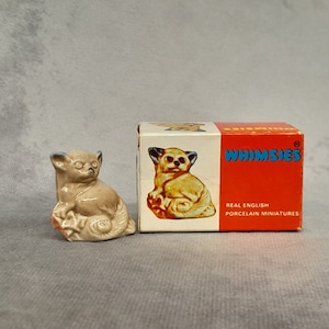 Wade Whimsie Bush Baby in Original Box, Vintage Porcelain Miniature.