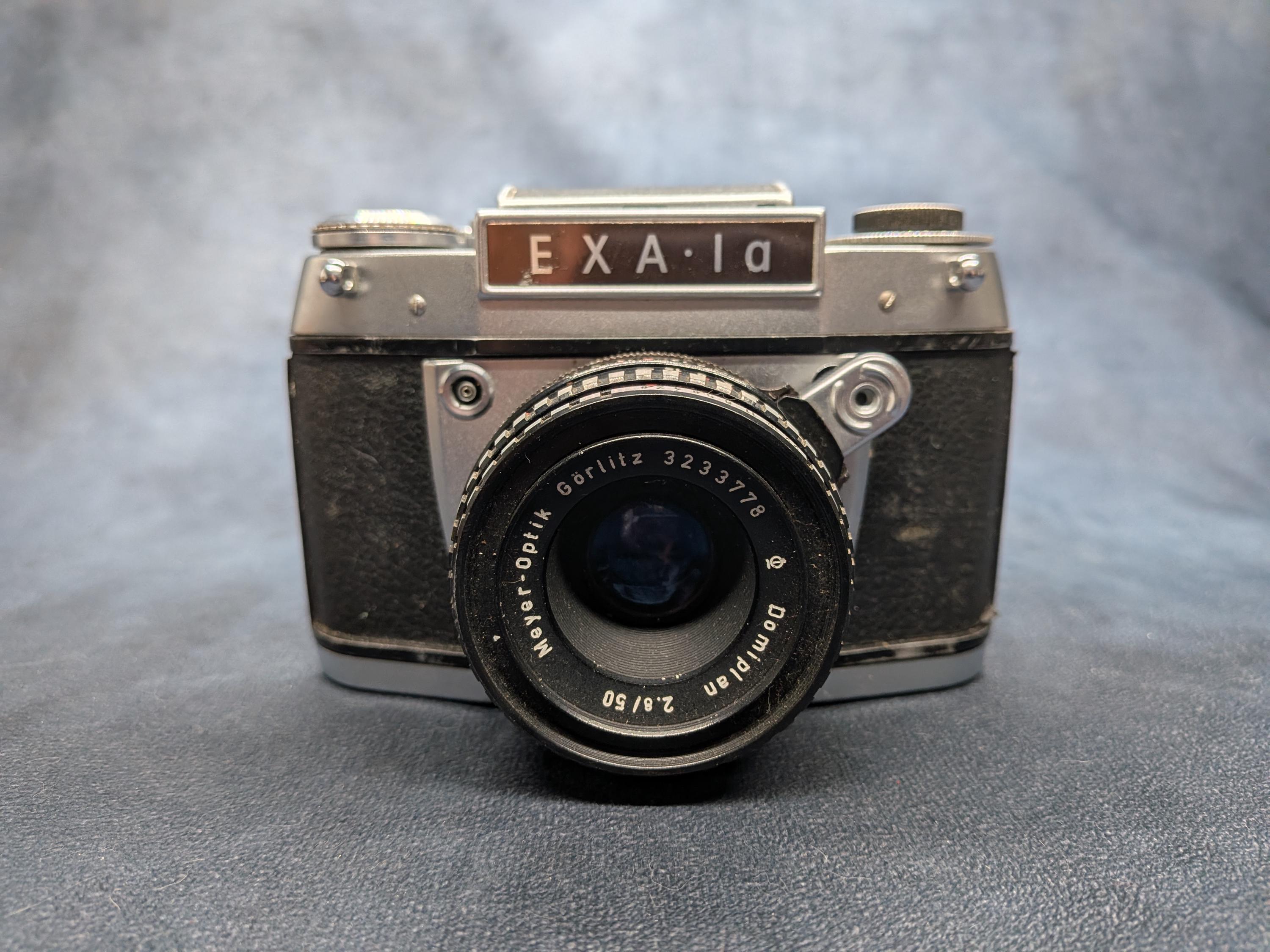 EXA Jhagee Dresden Domiplan 50mm 1:2.8付 Vintage Ihagee Exa Ia 35mm Film SLR Camera Meyer-optik Görlitz