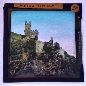 Antique Glass Coloured Magic Lantern Slide, by Early 20th Century, Chateau Sooneck