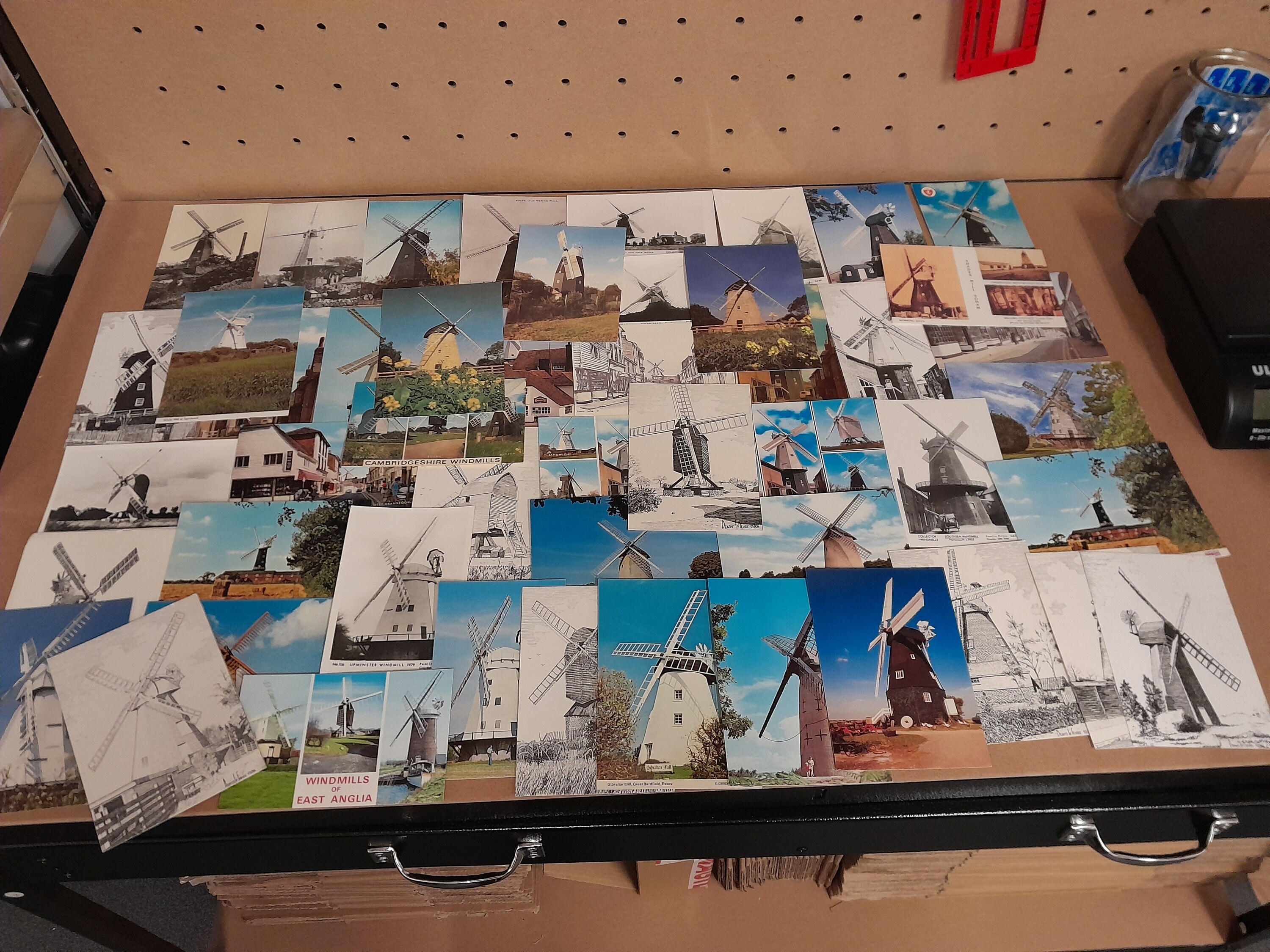 50 Assorted Vintage Postcards, Assorted Old Windmills, Old Postard Collection