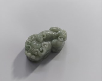 Natural Jadeite PIXIU Carving with Positive Energy
