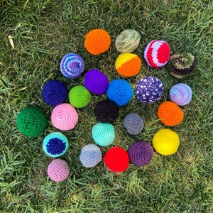Hacky Sacks, Stress Reliever Balls, cat toys, crocheted balls, handmade toys, crocheted gifts, handmade gifts, suitable for kids and adults