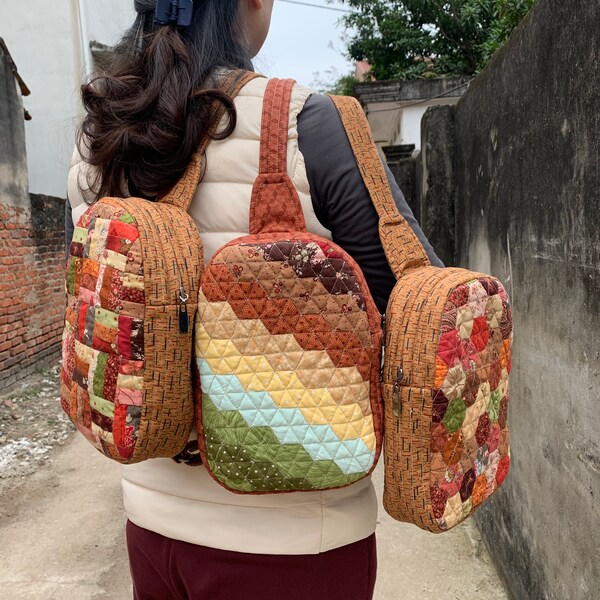 Sling bag for women, sling backpack, quilt bag, boho bag, sling bag travel, sandhill sling, gift for girl, unique sling bag