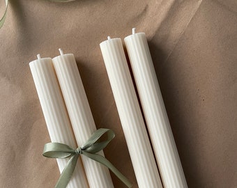 Świece stożkowe żebrowane | Świece z wosku rzepakowego