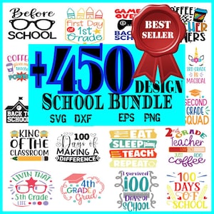 School SVG bundel, terug naar school SVG leraar SVG school clipart Kids school gesneden bestanden leraar schoolbenodigdheden cricut silhouet gesneden bestand