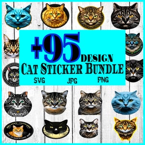 cat sticker pack, cat stickers, printable stickers bundle, sticker pack digital, cat png bundle, stickers png, cat stickers cute , Fun cat