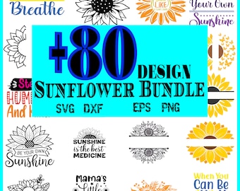 80+ Girasol SVG Paquete Girasol Monograma Svg girasol png girasol corte archivo girasol clipart girasol silueta svg archivo para cricut