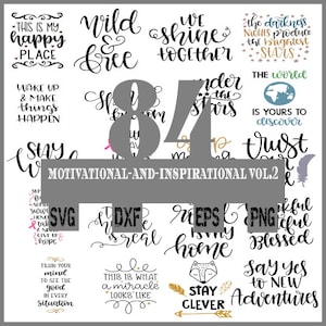 Positive Quotes SVG Bundle, Motivational Quotes SVG, Inspirational Quotes SVG, Life Quotes, Hand-lettered Quotes, Cut file for Cricut