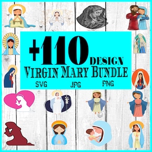 Paquete SVG de la Virgen María, Silueta de la Virgen María svg, Virgen María png, Diseño de la Virgen María, Vector de la Virgen María, Cricut de la Virgen María, Virgencita