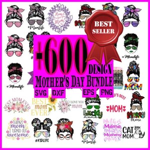 Mom svg bundle hand lettered | mothers day svg | mom life svg | mama svg | blessed mama svg | mom of boys girls svg | mom quotes svg png