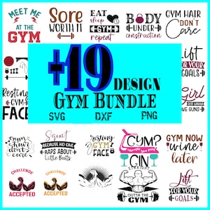Tränings-SVG-paket, gym-SVG-paket, fitness-SVG, tränings-Svg, motiverande Svg, träningströja-Svg, gymcitat-Svg, gym-klippfil