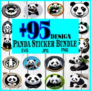 Panda PNG, pegatina Panda PNG, paquete de pegatinas, pegatina imprimible, imágenes prediseñadas de panda, pegatina de animales png, pegatina png de animal kawaii