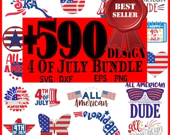 4th of July SVG Bundle, July 4th SVG, Fourth of July svg, America svg, USA Flag svg, Patriotic, Independence Day Shirt, Cut File Cricut