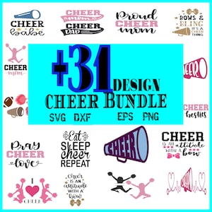 Cheer BIG SVG Bundle, Cheerleading SVG, Cheer svg, Megaphone svg, cheer team svg, cheerleader girl svg, cheer mom svg, cut file cricut, png