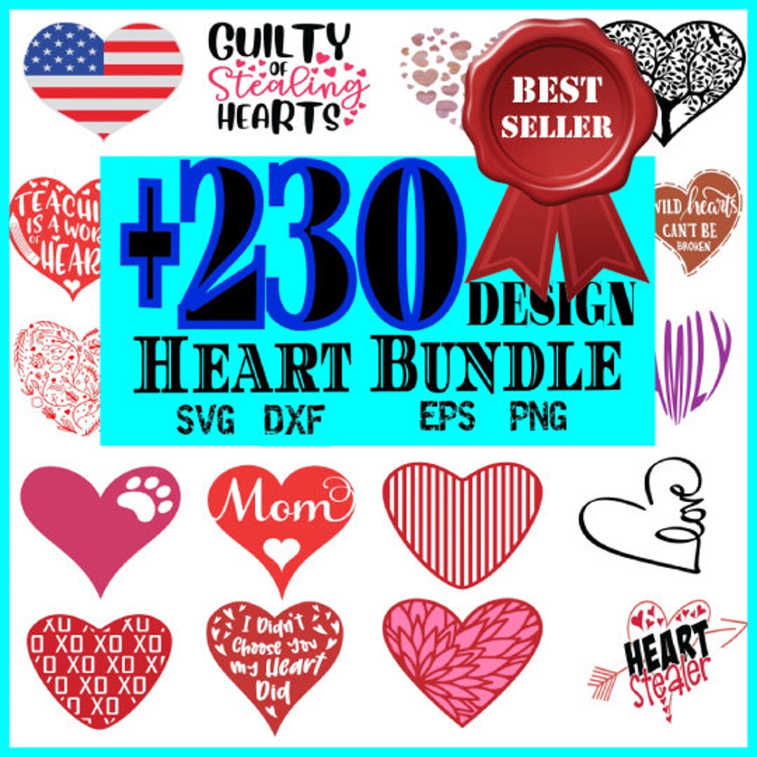 Heart SVG Bundle, Heart Clipart, Doodle Hearts, Valentines Svg, Hand ...