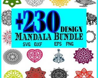 230 Mandala SVG bundel, MANDALA SVG, Mandala bloem SVG, Mandala clipart, Mandala SVG voor Cricut, silhouet, Mandala cut-bestand, digitaal bestand