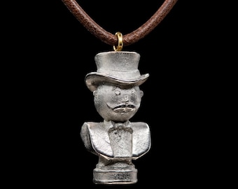 Metal Casted Monopoly Guy Necklace Design