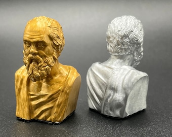 3D Printed Philosopher Chess Pawn Set (Gold & Silver) Collection 1