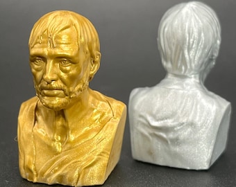 3D Printed Philosopher Chess Pawn Set (Gold & Silver) Collection 2