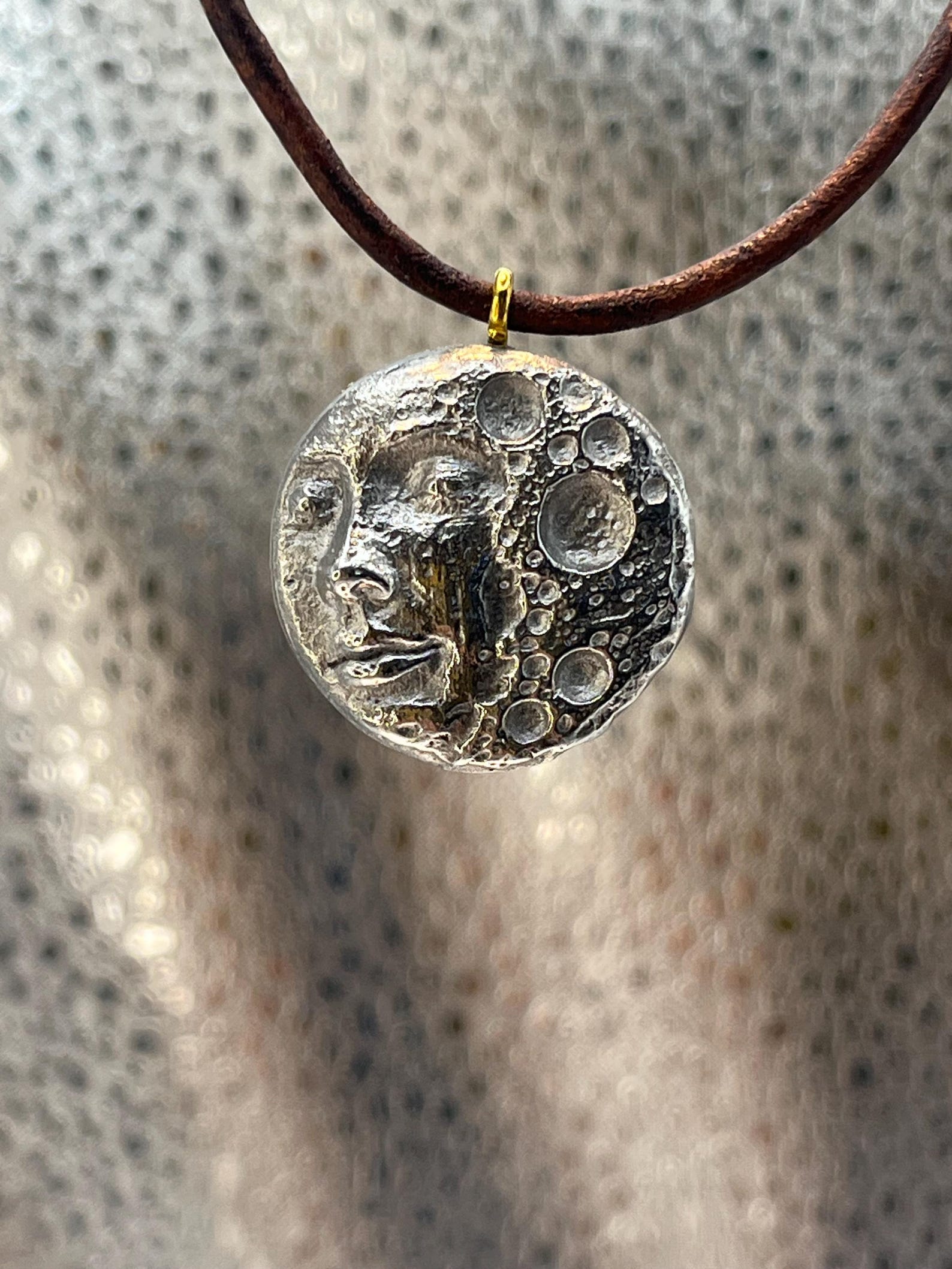 Metal Casted Moon Face Resin 3D Printed Necklace Design - Etsy