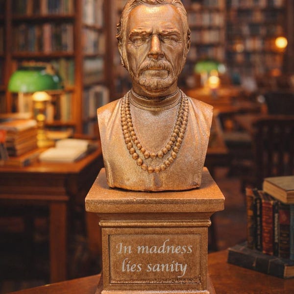 Alan Watts Handmade Statue – Custom Quote Philosophy Bust