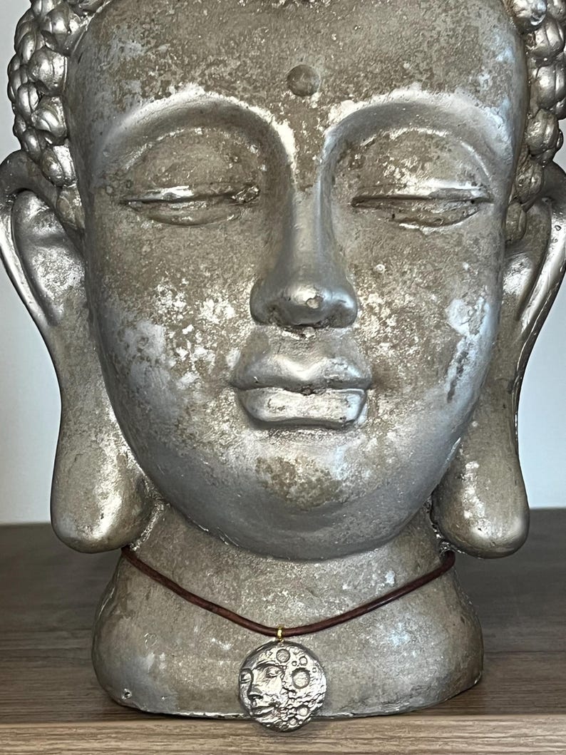Metal Casted Moon Face Resin 3D Printed Necklace Design - Etsy