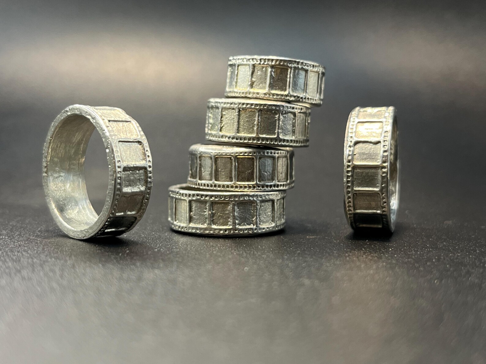 Movie Film Reel Pewter Casted Ring Design - Etsy