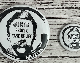 Friedrich Nietzsche Quote Magnet With Button Pin