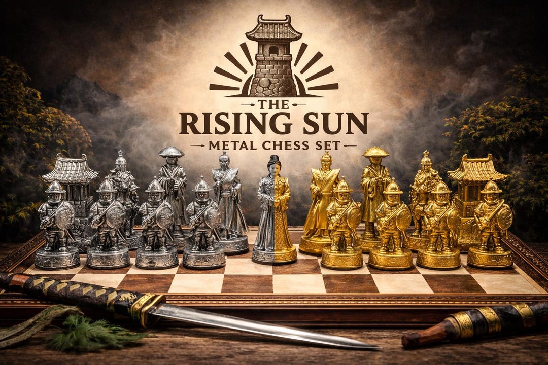 Miniature Rising Sun Metal Casted Chess Set - Etsy