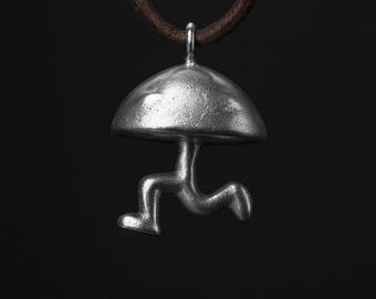 Metal Casted Earthbound villain &quot;Ramblin&#39; Evil Mushroom&quot; Resin 3D Printed Necklace Design