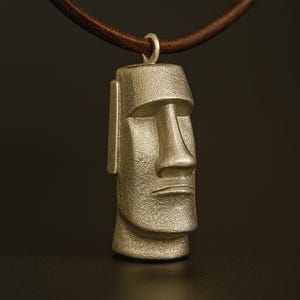 Metal Casted Easter Island Statue Necklace Design