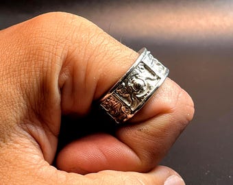 Steampunk pewter casted ring design