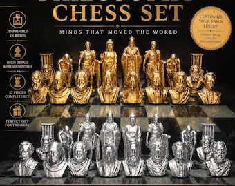 Resin 3D printed Philosophy Chess pieces