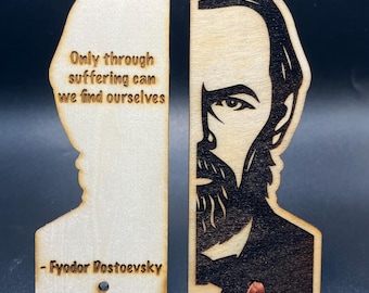 Fyodor Dostoevsky Wooden Bookmark (customizable quotes)