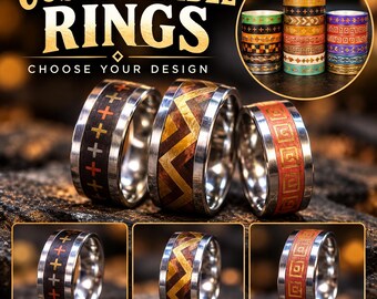 Customizable Stainless Steel Inlay Rings – Sizes 6–12