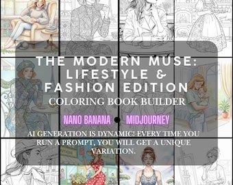 AI Coloring Book Generator | Fashion & Lifestyle KDP Art Nano Banana Midjourney