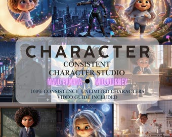 AI Character Consistency Tool | Gemini / Midjourney Storyboard Maker | Children's Book & Game Design Character Sheet | Digital Download