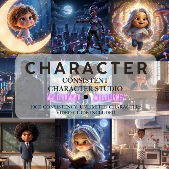 AI Character Consistency Tool | Gemini / Midjourney Storyboard Maker | Children's Book & Game Design Character Sheet | Digital Download