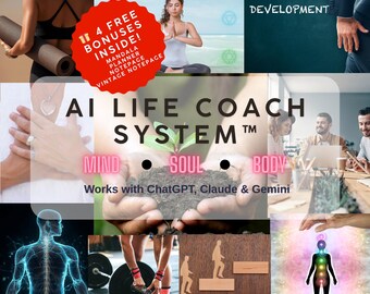AI Life Coach Dashboard | Personal Growth System (Google Sheets Digital Download)