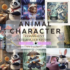 Consistent Animal Character AI Art Generator | Storybook Illustration Tool for Midjourney & Gemini | Children's Book Creator Character Sheet