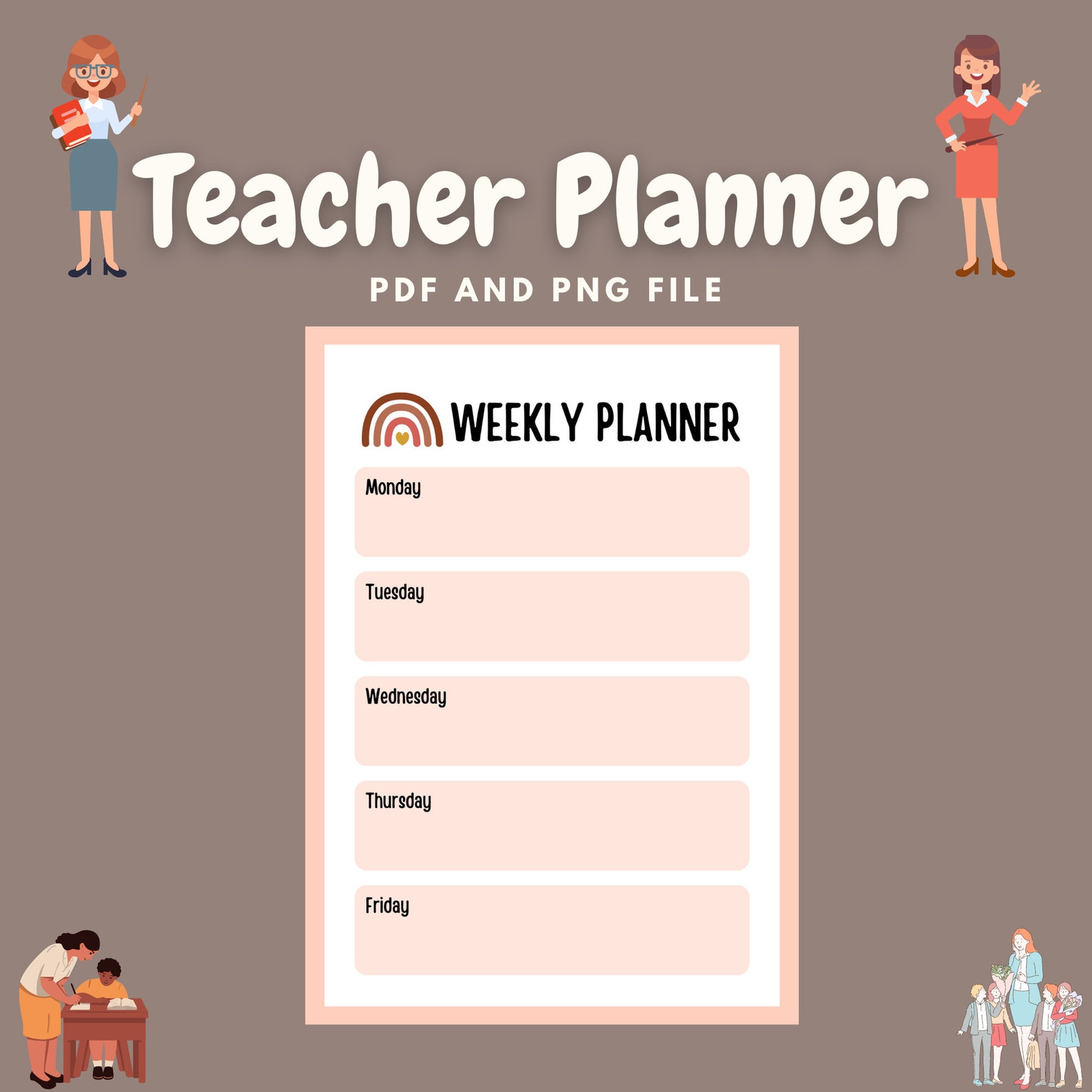 Teacher Planner 12 Monthly Printable Planner, Academic Planning for ...