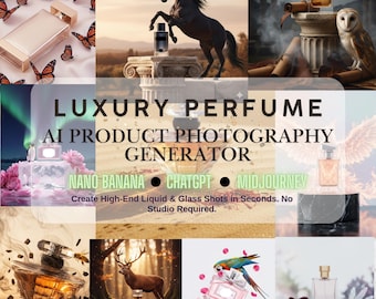 Luxury Perfume AI Photography Generator | Product Mockup Creator Tool (Midjourney & Gemini Support)