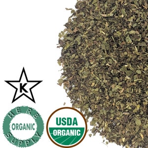 Organic Spearmint leaf 0.125-16oz(1lbs) Mentha spicata Cut & Sifted, Tea, herbal infusions, perfume ingredient, flavoring, sachet, dried CSC