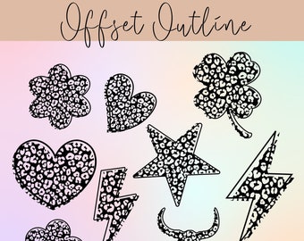 Leopard Svg Bundle Cheetah Pattern Svg Bundle Heart Svg Lightning Bolt Svg Bull Skull Svg Flower Svg Star Heart Cricut Trendy Popular Png